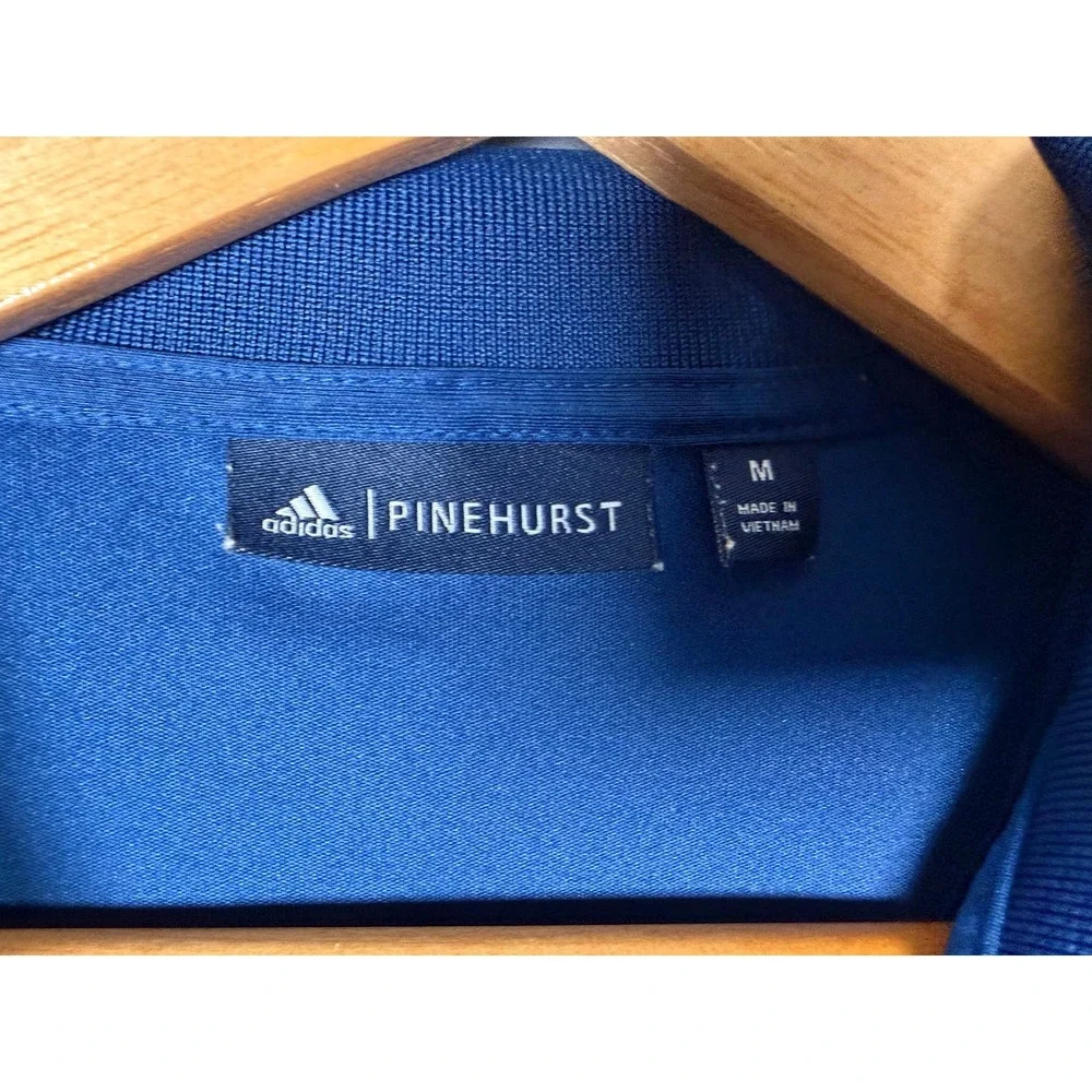 Adidas Pinehurst 1895 Golf Polo Shirt Mens Medium Navy Blue Putter Boy Logo